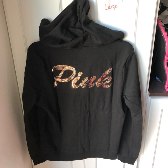 NWT Victoria Secret pink large bling full zip - Picture 2 of 5
